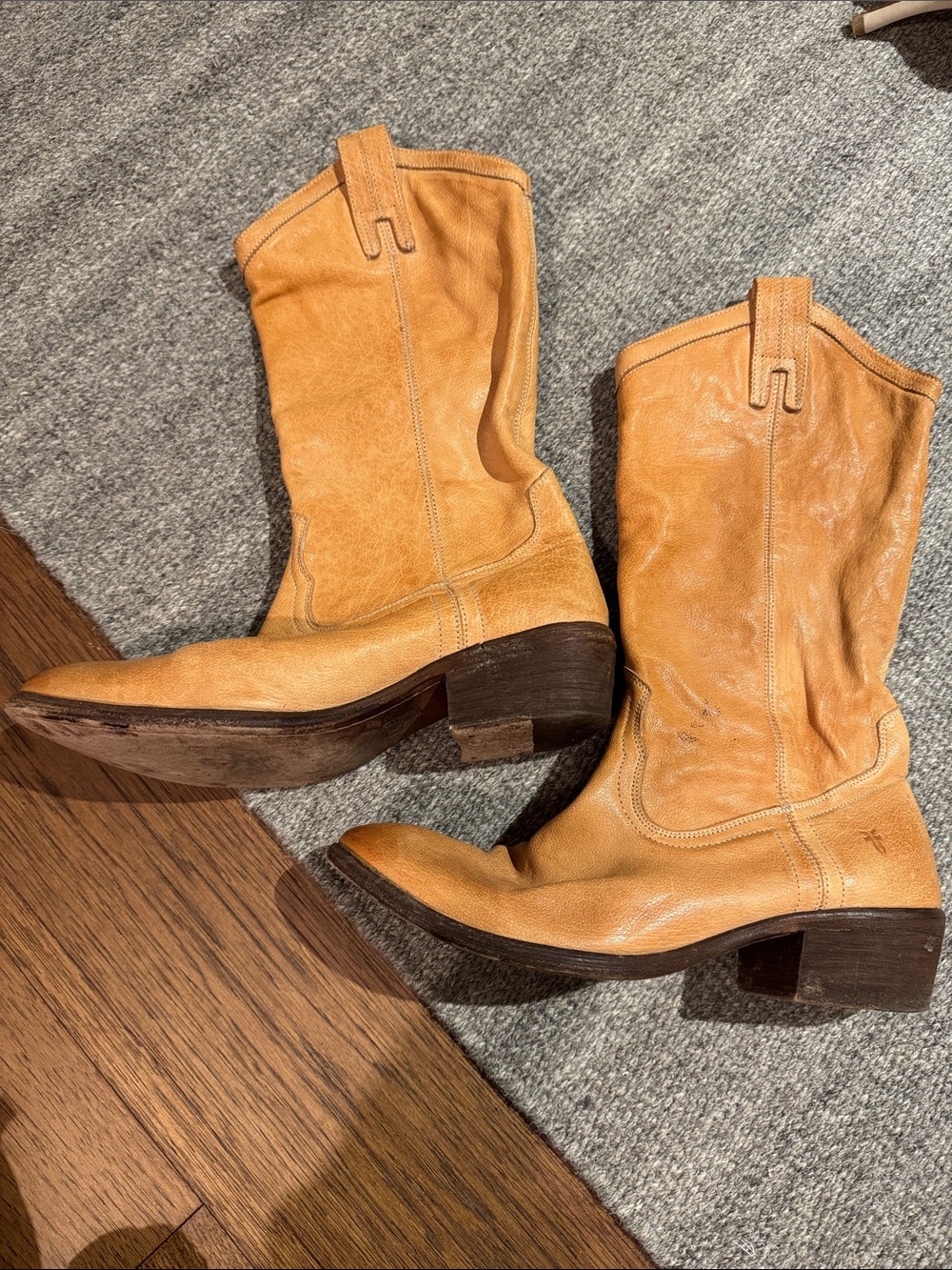 Frye Tan Leather Western Boots